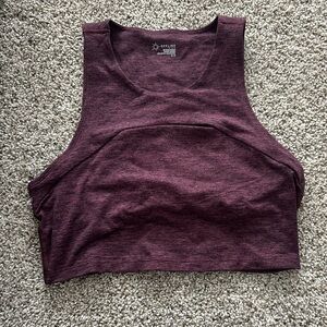 Maroon athletic crop top